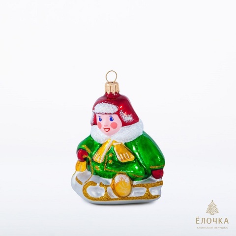 Ёлочная игрушка "Мальчик на санках" | Ёлочка